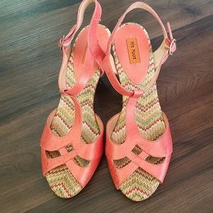 Miz Mooz Pink peach salmon colored summer heels